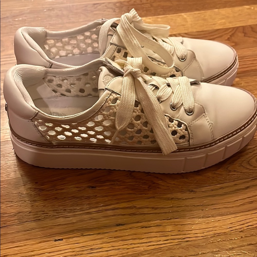 Vince Camuto crochet platform leather sneakers